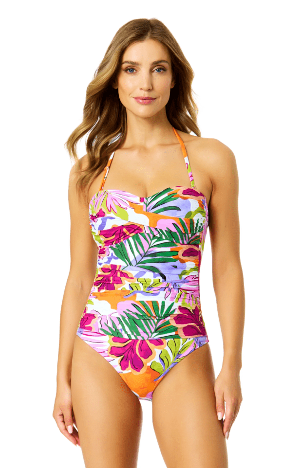 ANNE COLE MOD TROPICAL ONE PCE BANDEAU - one piece - ANNE COLE