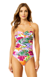 ANNE COLE MOD TROPICAL ONE PCE BANDEAU - one piece - ANNE COLE