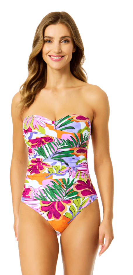 ANNE COLE MOD TROPICAL ONE PCE BANDEAU - one piece - ANNE COLE