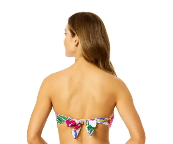 ANNE COLE MOD TROPICAL TWIST BANDEAU BIKINI TOP - bikini tops - ANNE COLE