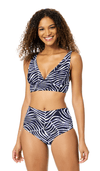 ANNE COLE SHADOW PALM SOFT SHIRRED BRALETTE - bikini tops - ANNE COLE