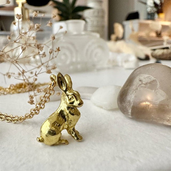 BASIL HARE CHARM NECKLACE - GOLD - jewellery - PIKA & BEAR