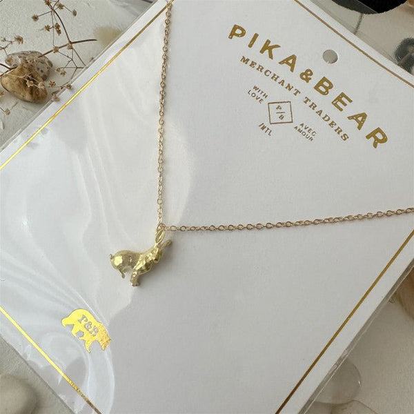 BASIL HARE CHARM NECKLACE - GOLD - jewellery - PIKA & BEAR