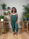 BEYOND CAPRI 100% LINEN CUTE AS A BUTTON ROMPER - rompers - BEYOND CAPRI