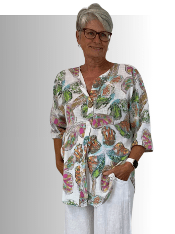 BEYOND CAPRI COTTON GAUZE BUTTERFLY TOP - tops - BEYOND CAPRI