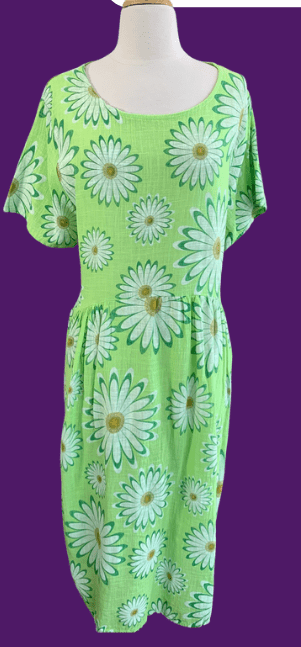 BEYOND CAPRI DAISY PRINT 100% COTTON DRESS - dresses - PLUM LOCO