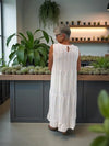 BEYOND CAPRI EMBROIDERED STRIPE COTTON MAXI DRESS - dresses - BEYOND CAPRI