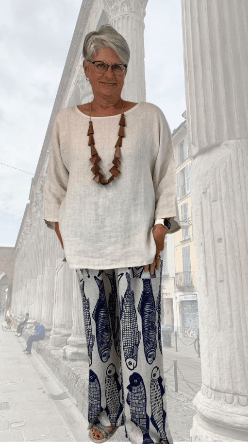 BEYOND CAPRI LINEN FISH PANT - bottoms - BEYOND CAPRI