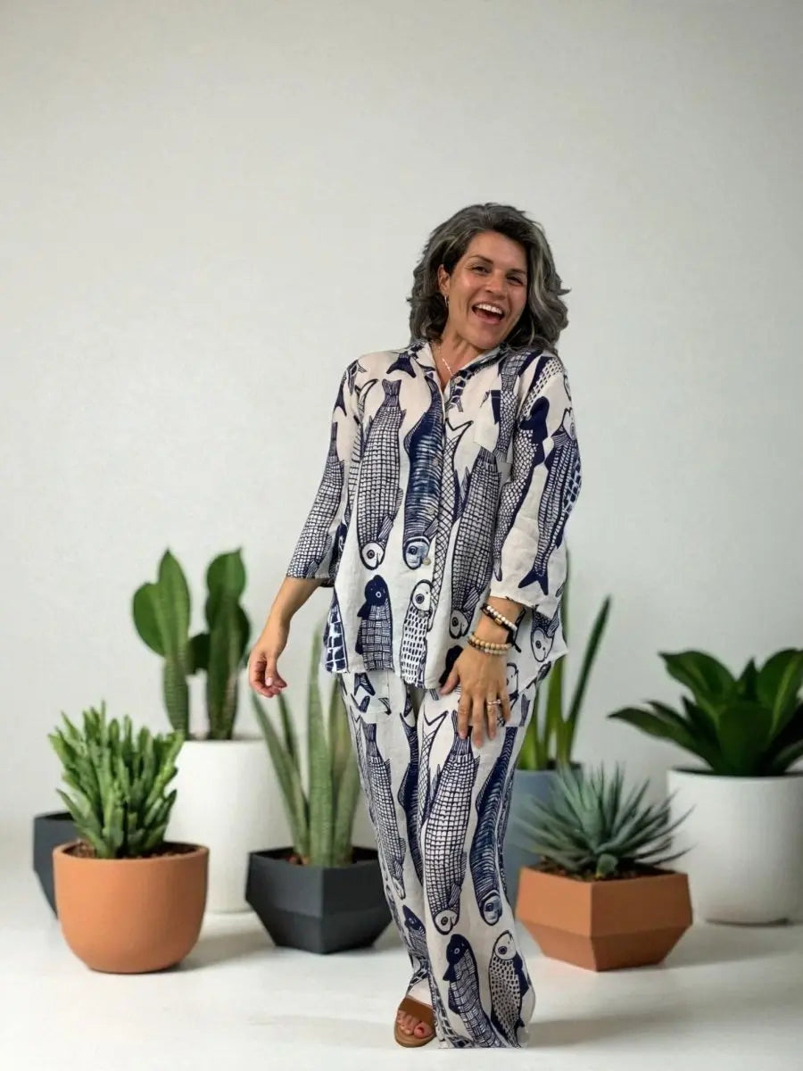 BEYOND CAPRI LINEN FISH PANT - bottoms - BEYOND CAPRI