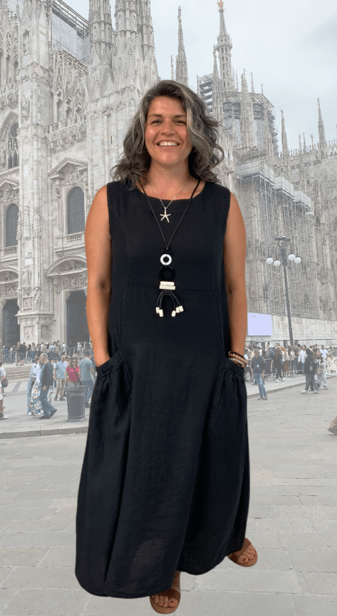 BEYOND CAPRI LINEN TANK DRESS WITH POCKETS - dresses - BEYOND CAPRI