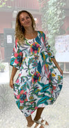 BEYOND CAPRI PRINTED LINEN DRESS WITH POCKETS - dresses - BEYOND CAPRI