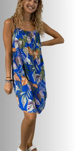 BEYOND CAPRI SIMPLE LEAF PRINT DRESS - dresses - BEYOND CAPRI