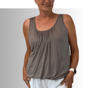 BEYOND CAPRI VISCOSE BUBBLE MIRACLE TANK TOP - tops - BEYOND CAPRI