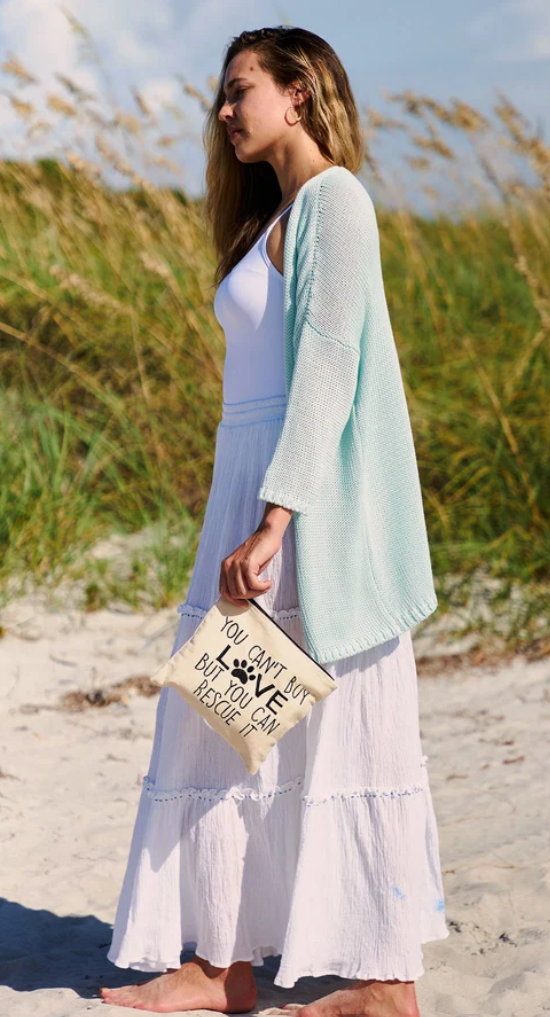 YOU CANT BUY LOVE CANVAS BAG DEBBIE KATZ