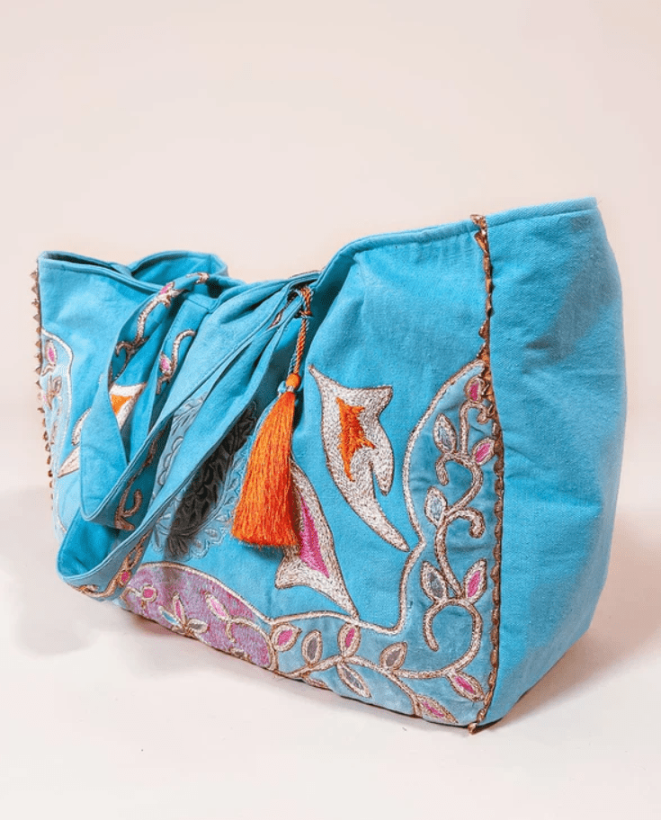 DEBBIE KATZ COLORFUL METALLIC EMBROIDERED BAG - bags - DEBBIE KATZ