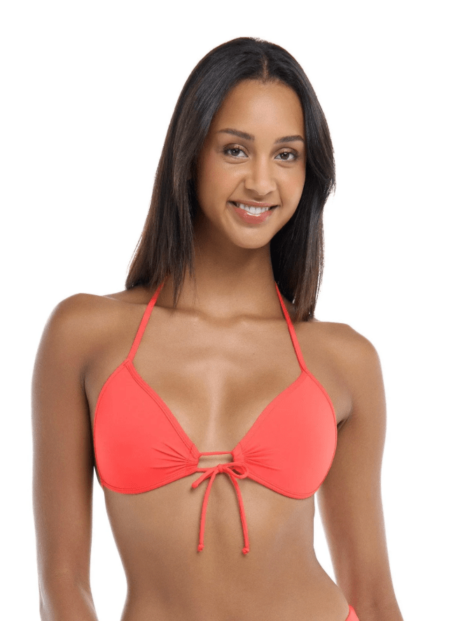 EIDON SOLID SUMMER TRIANGLE BIKINI TOP - bikini tops - EIDON