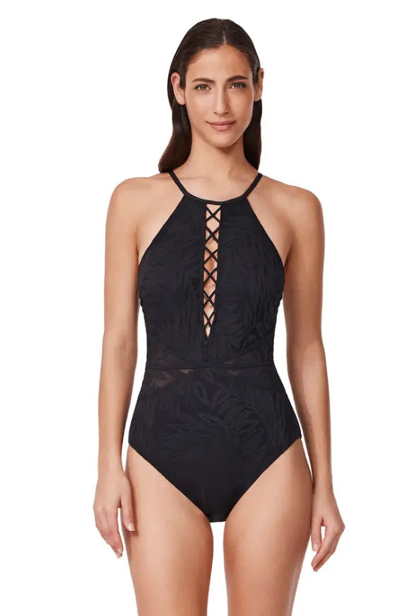 GOTTEX PROFILE HIGH NECK TEXTURE ONE PCE - one piece - GOTTEX