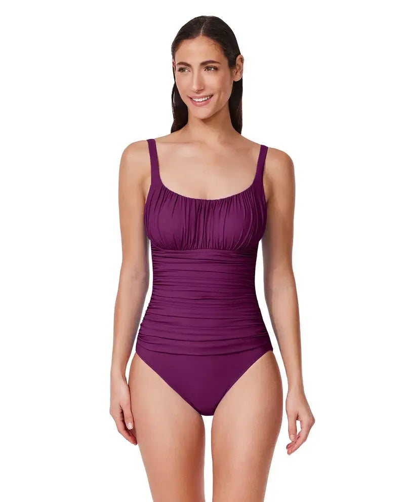 GOTTEX PROFILE SCOOP NECK SHIRRED BUST ONE PCE - one piece - GOTTEX