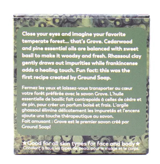 GROUND SOAP GROVE CEDAR PINE AND BASIL SOAP 120G - ACCESSORIES - GROUND SOAP