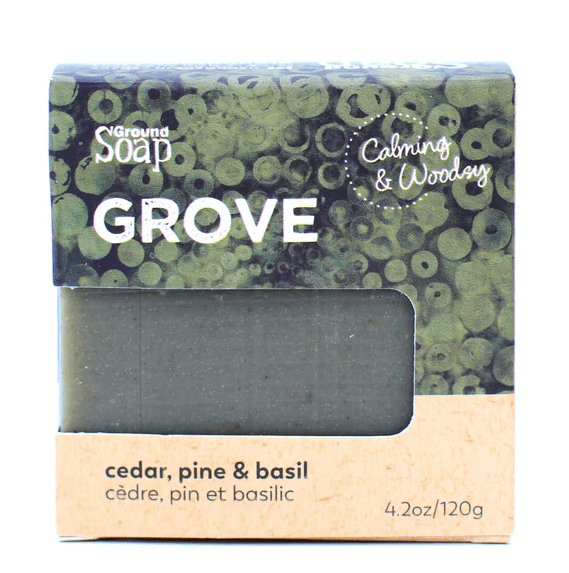 GROUND SOAP GROVE CEDAR PINE AND BASIL SOAP 120G - ACCESSORIES - GROUND SOAP
