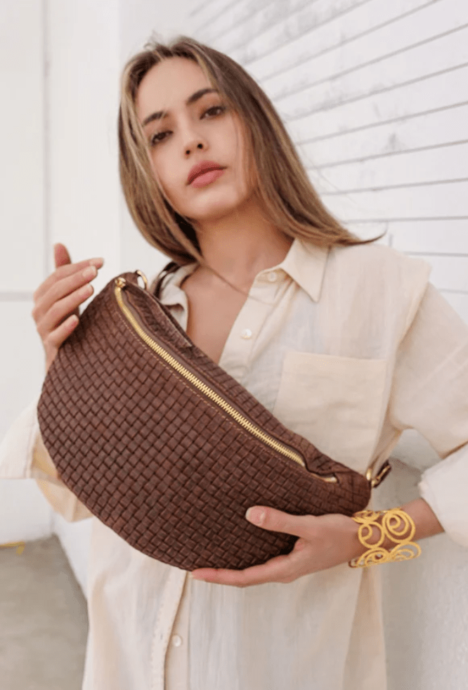 ITALIAN LEATHER CROSS BODY BAG WITH PRINTED PATTERN - bags - DEBBIE KATZ