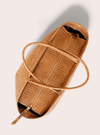 ITALIAN LEATHER TOTE BAG WITH PRINTED CROSSHATCH - bags - DEBBIE KATZ