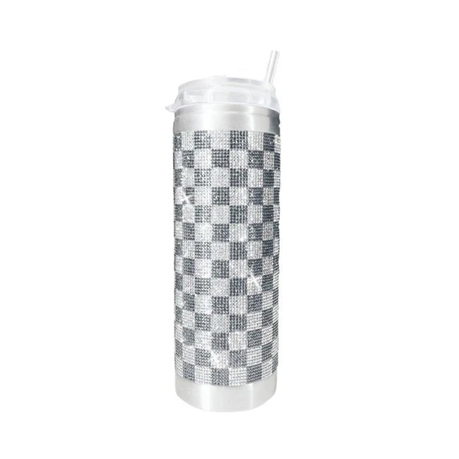 JACQUELINE KENT CHECKMATE CRYSTAL TUMBLER LIGHT SILVER - ACCESSORIES - JACQUELINE KENT