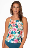 JANTZEN HAWAIIAN SUNRISE LAUREN HIGH NECK TANKINI - tankini tops - JANTZEN SWIMWEAR