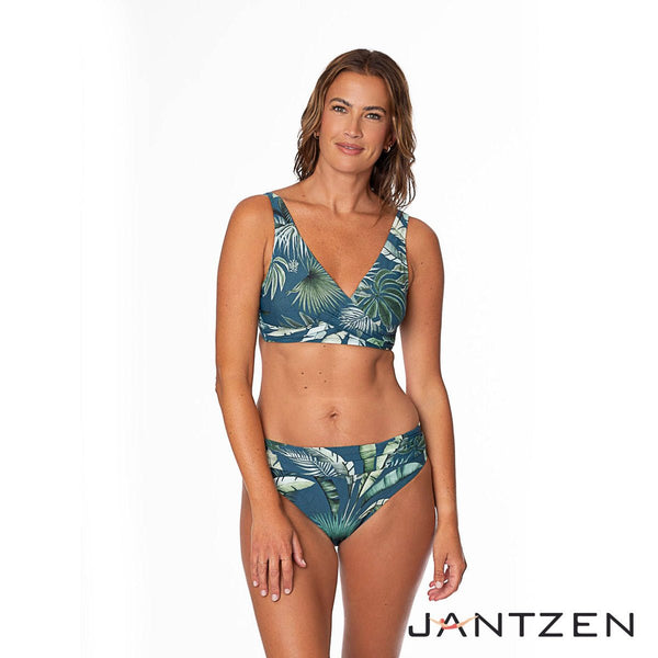 JANTZEN PALM TOILE VERA SURPLICE BRA - bikini tops - JANTZEN SWIMWEAR