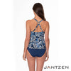 JANTZEN SEASIDE CRUSH BIANCA DRAPE TANKINI TOP - tankini tops - JANTZEN SWIMWEAR
