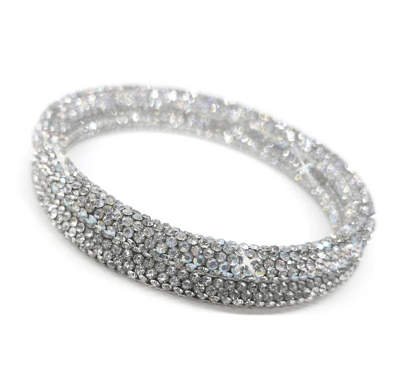 JKENT SET OF TWO CRYSTAL BANGLES - WHITE ICING - jewellery - JACQUELINE KENT