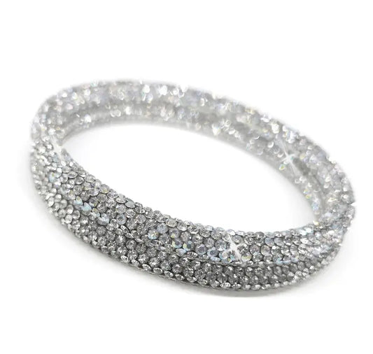 JKENT SET OF TWO CRYSTAL BANGLES - WHITE ICING - The Hula Hut