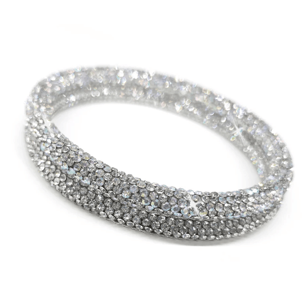 JKENT SET OF TWO CRYSTAL BANGLES - WHITE ICING - jewellery - JACQUELINE KENT