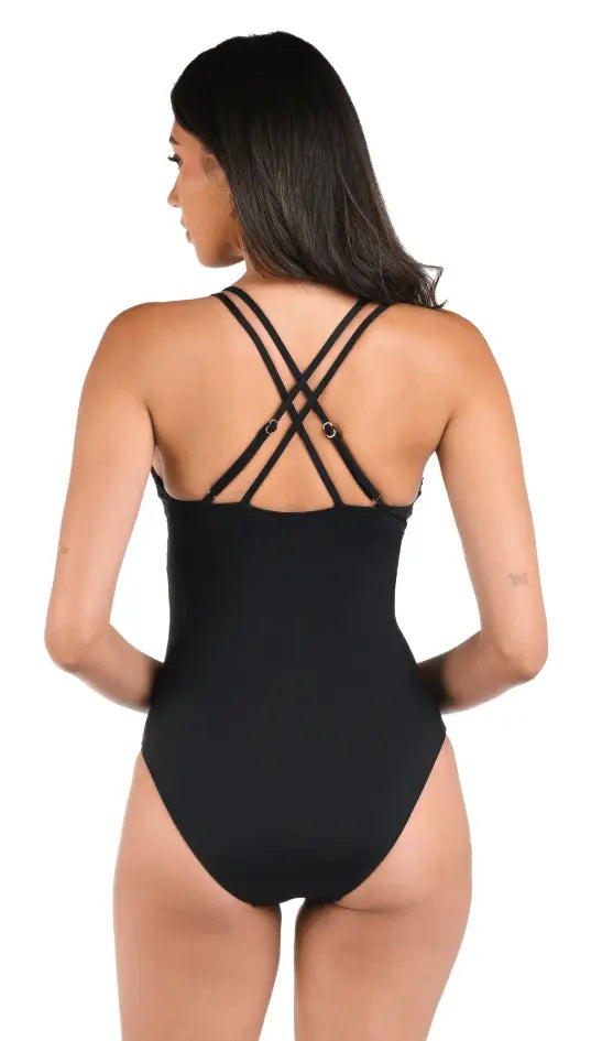 LA BLANCA ISLAND GODDESS LACE UP UW ONE PCE - one piece - LA BLANCA