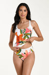 LA BLANCA JUNGLE BLOSSOMS SWEETHEART TUNNEL TYE TANKINI TOP - tankini tops - LA BLANCA