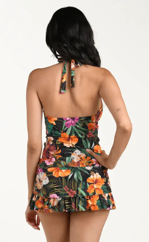 LA BLANCA TROPICAL HIDEAWAY HALTER TANKINI TOP - tankini tops - LA BLANCA