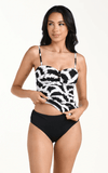 LA BLANCA WOVEN SHADOWS BANDEAU TANKINI TOP - tankini tops - LA BLANCA