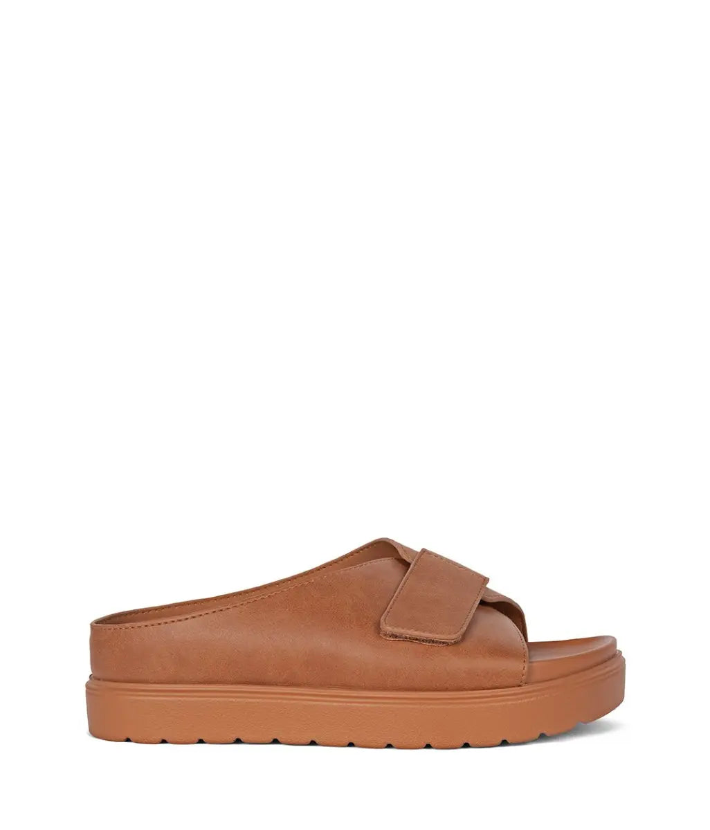 MATT & NAT IDAH WOMENS VEGAN LEATHER ADJUSTABLE SLIDE WITH SMALL WEDGE - sandals - MATT & NAT