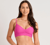 PEONY PINK TEXTURE TYE BACK CROP CAMI - bikini tops - EVERYDAY SUNDAY