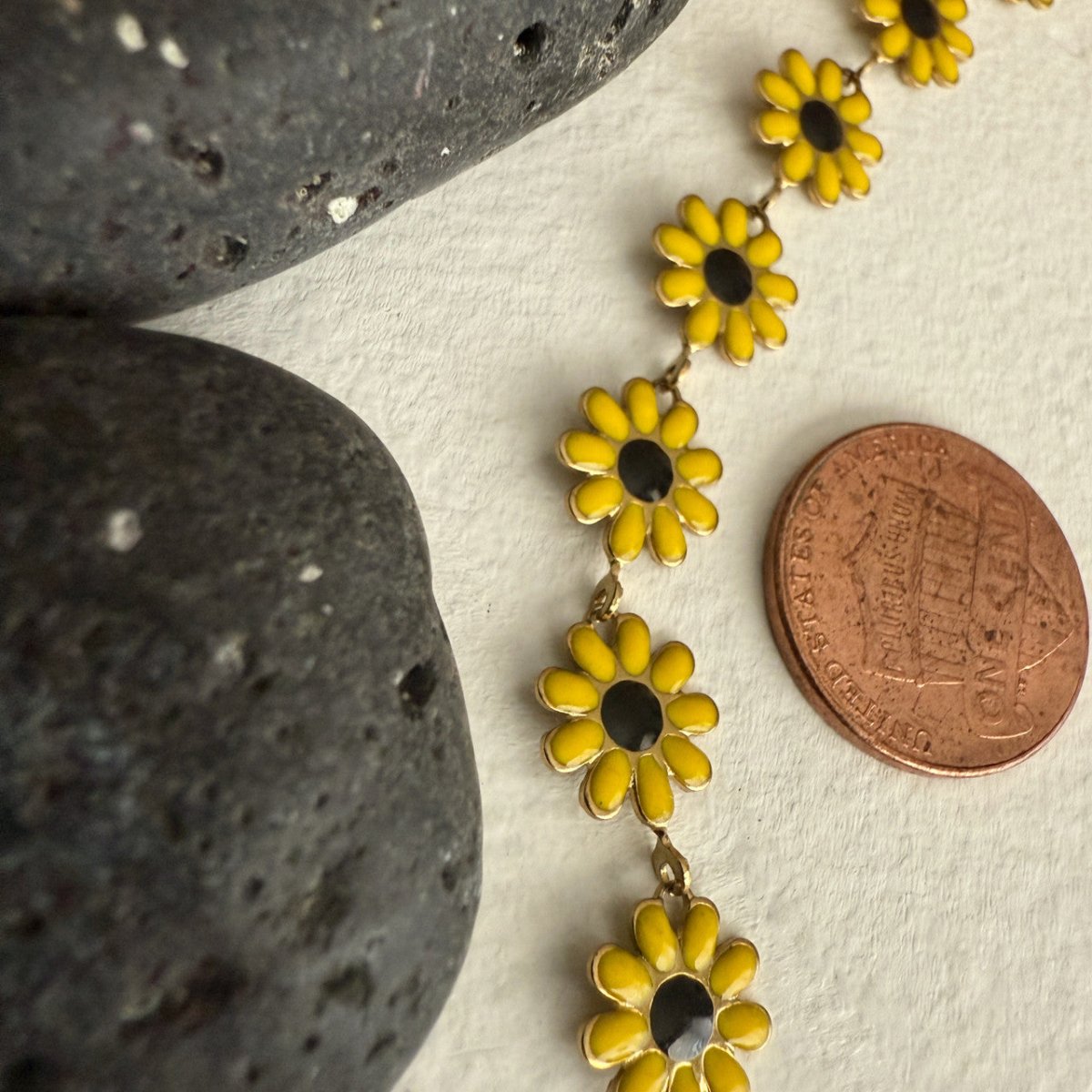 PIKA & BEAR BROWN EYED SUSAN FLOWER CHAIN NECKLACE - jewellery - PIKA & BEAR