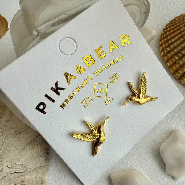 PIKA &BEAR CALLIOPE HUMMINGBIRD STUDS - jewellery - PIKA & BEAR