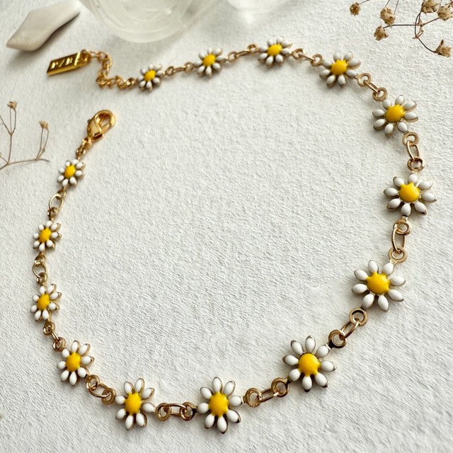 PIKA & BEAR DAISY JANE ENAMEL/GOLD ANKLET - jewellery - PIKA & BEAR