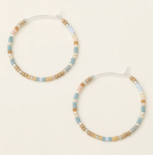 SCOUT CHROMACOLOR MIYUKI SMALL HOOP - BLUE /SILVER - jewellery - SCOUT