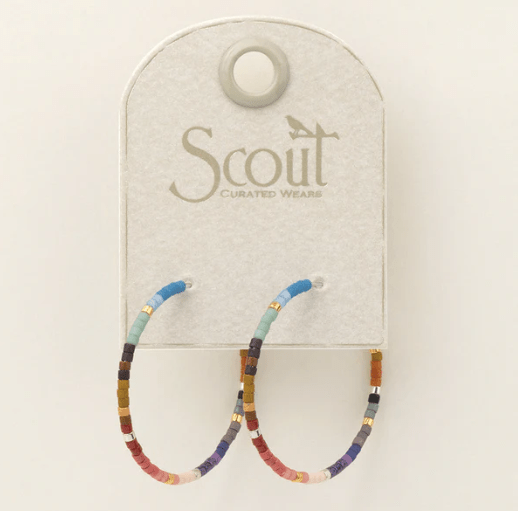 SCOUT CHROMACOLOR MIYUKI SMALL HOOP - DARK MULTI/SILVER - jewellery - SCOUT