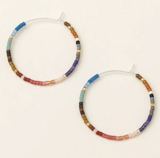 SCOUT CHROMACOLOR MIYUKI SMALL HOOP - DARK MULTI/SILVER - jewellery - SCOUT