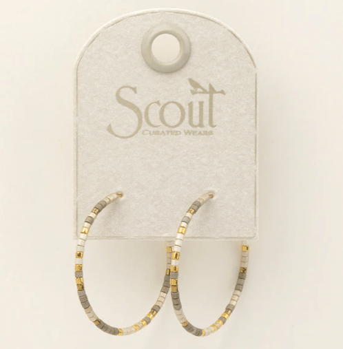 SCOUT CHROMACOLOR MIYUKI SMALL HOOP - PEWTER/GOLD - jewellery - SCOUT