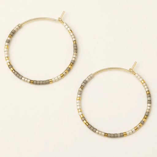 SCOUT CHROMACOLOR MIYUKI SMALL HOOP - PEWTER/GOLD - jewellery - SCOUT