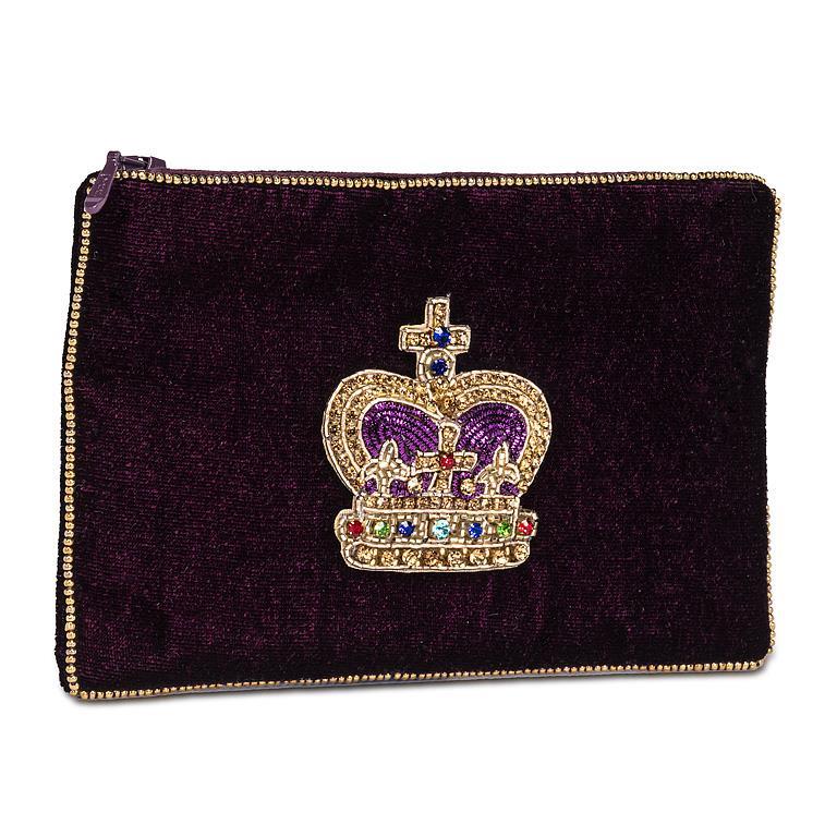 SMALL VELVET ZIP POUCH WITH EMB - ACCESSORIES - ABBOTT
