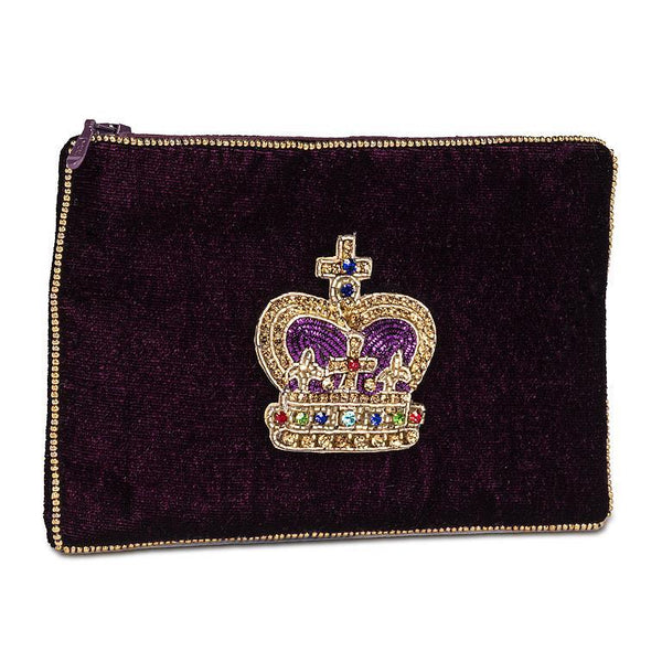 SMALL VELVET ZIP POUCH WITH EMB - ACCESSORIES - ABBOTT