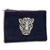 SMALL VELVET ZIP POUCH WITH EMB - ACCESSORIES - ABBOTT